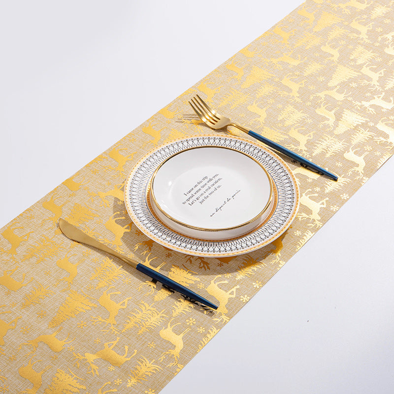 Chemin de Table de Noël en Coton – Broderie Festive pour Table et Décoration Hivernale
