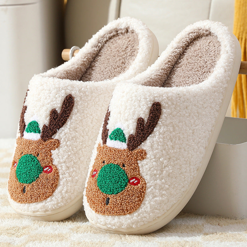 Chaussons de Noël Confortables – Renne Doux et Chaud pour Maison et Chambre