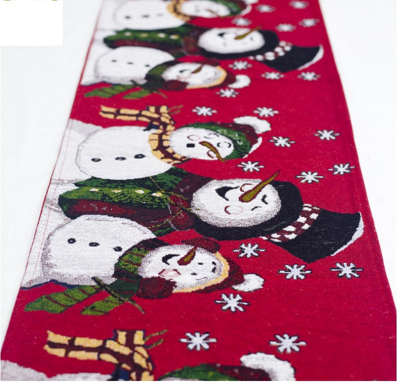 Chemin de Table de Noël en Coton – Broderie Festive pour Table et Décoration Hivernale
