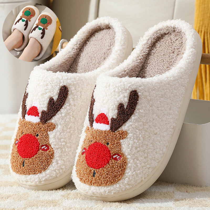 Chaussons de Noël Confortables – Renne Doux et Chaud pour Maison et Chambre