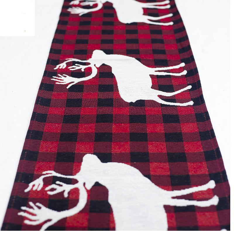 Chemin de Table de Noël en Coton – Broderie Festive pour Table et Décoration Hivernale