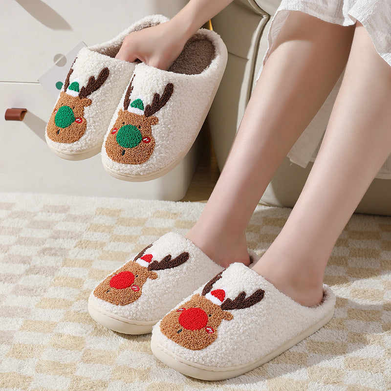 Chaussons de Noël Confortables – Renne Doux et Chaud pour Maison et Chambre