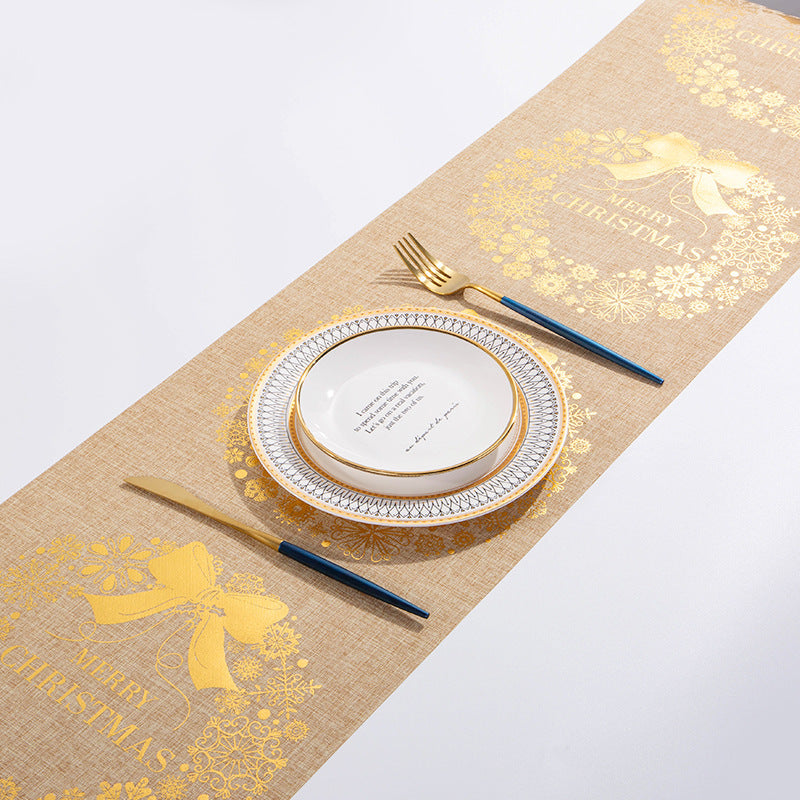 Chemin de Table de Noël en Coton – Broderie Festive pour Table et Décoration Hivernale
