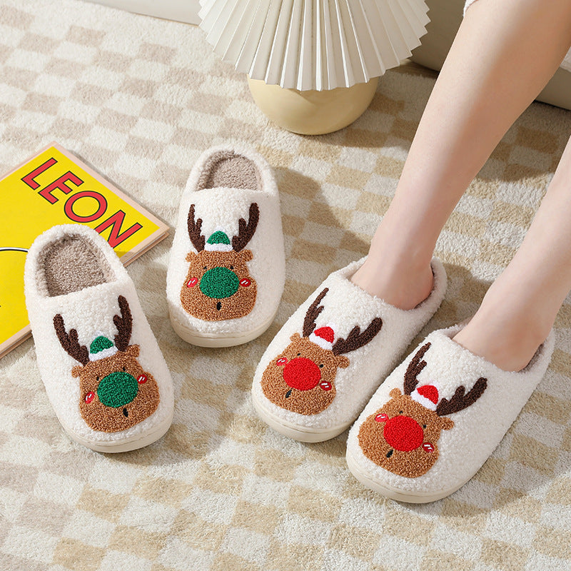Chaussons de Noël Confortables – Renne Doux et Chaud pour Maison et Chambre