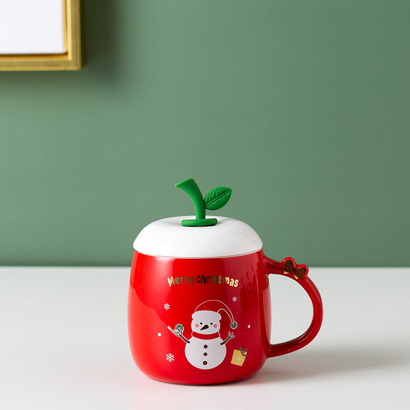 Mug de Noël en Céramique – Renne & Bonhomme de Neige, Design Hivernal et Douceur Festive