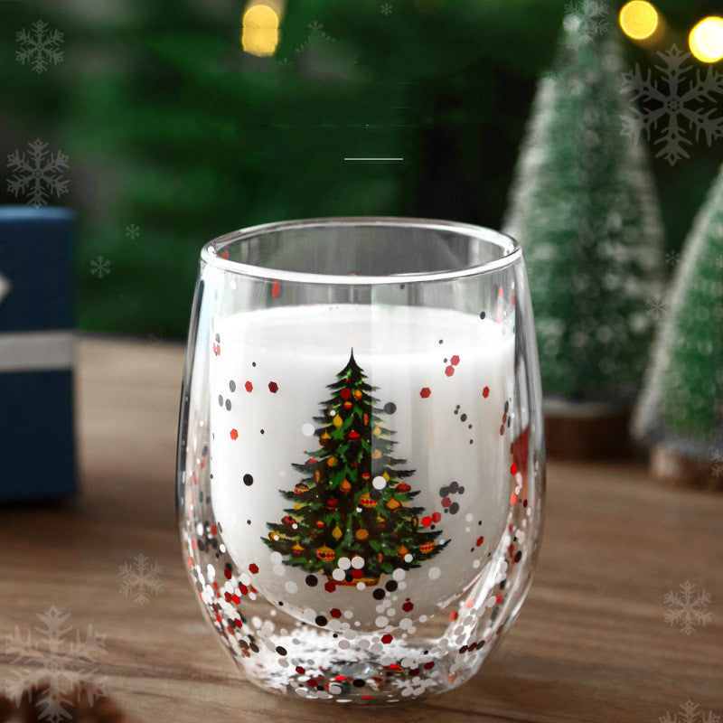 Tasse de Noël à Double Paroi – Arbre Scintillant, Résistante à la Chaleur et Pleine de Magie