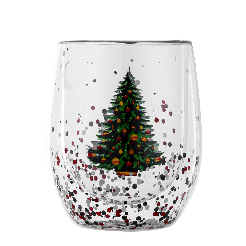 Tasse de Noël à Double Paroi – Arbre Scintillant, Résistante à la Chaleur et Pleine de Magie
